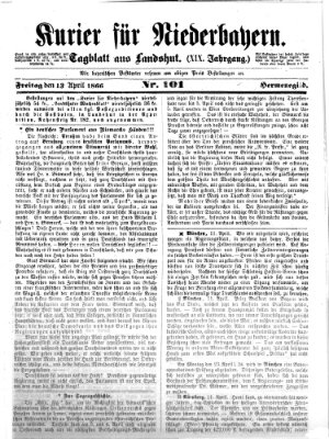 Kurier für Niederbayern Freitag 13. April 1866