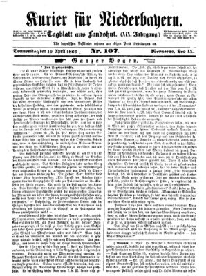 Kurier für Niederbayern Donnerstag 19. April 1866