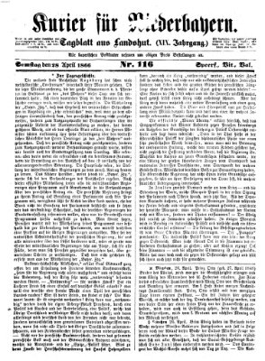 Kurier für Niederbayern Samstag 28. April 1866