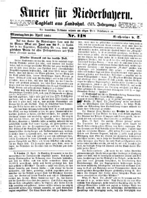 Kurier für Niederbayern Montag 30. April 1866