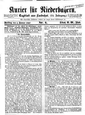 Kurier für Niederbayern Freitag 4. Januar 1867