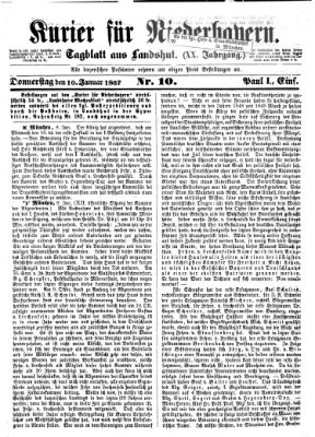 Kurier für Niederbayern Donnerstag 10. Januar 1867