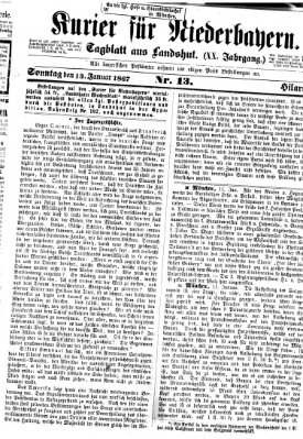 Kurier für Niederbayern Sonntag 13. Januar 1867