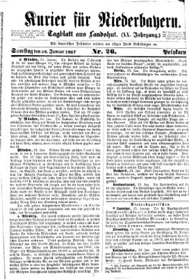 Kurier für Niederbayern Samstag 26. Januar 1867