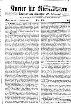 Kurier für Niederbayern Sonntag 27. Januar 1867