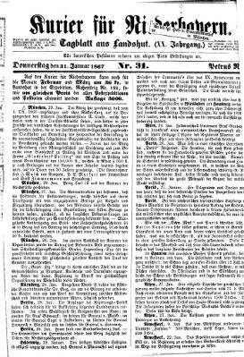 Kurier für Niederbayern Donnerstag 31. Januar 1867