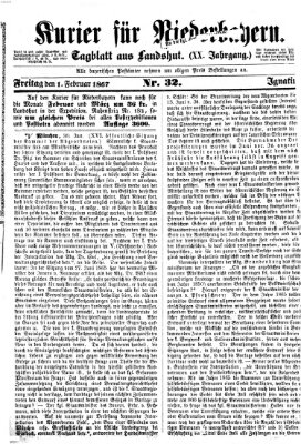 Kurier für Niederbayern Freitag 1. Februar 1867