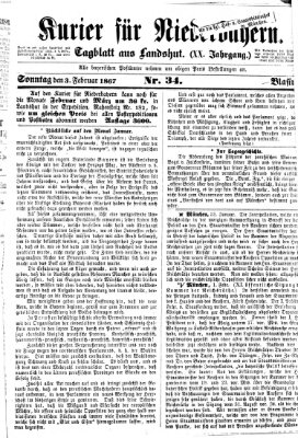 Kurier für Niederbayern Sonntag 3. Februar 1867