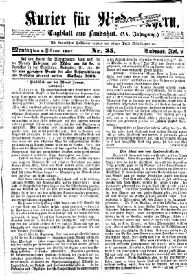 Kurier für Niederbayern Montag 4. Februar 1867