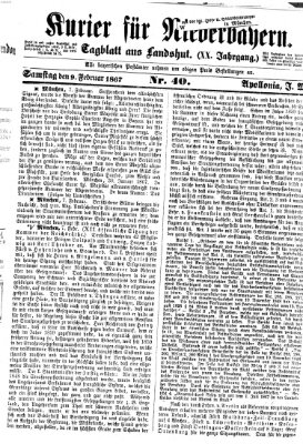 Kurier für Niederbayern Samstag 9. Februar 1867