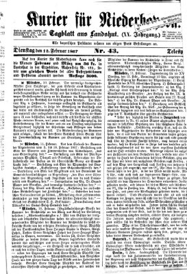 Kurier für Niederbayern Dienstag 12. Februar 1867