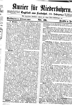 Kurier für Niederbayern Freitag 15. Februar 1867