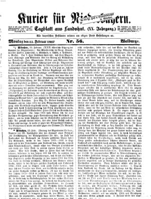 Kurier für Niederbayern Montag 25. Februar 1867