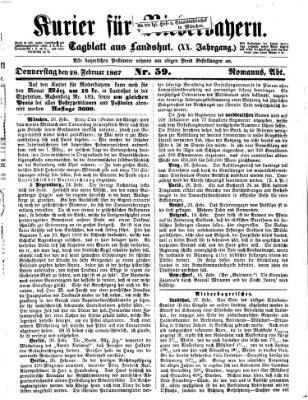 Kurier für Niederbayern Donnerstag 28. Februar 1867