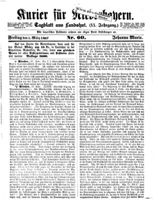 Kurier für Niederbayern Freitag 1. März 1867