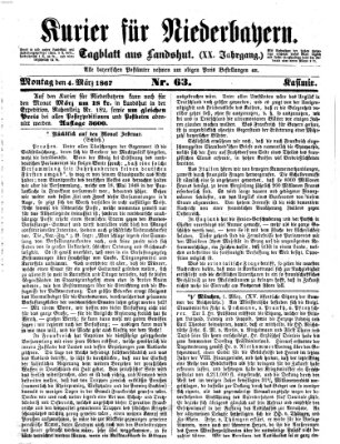 Kurier für Niederbayern Montag 4. März 1867