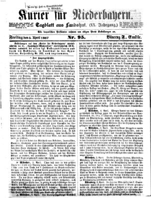 Kurier für Niederbayern Freitag 5. April 1867