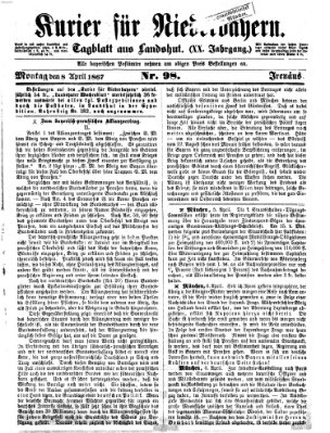 Kurier für Niederbayern Montag 8. April 1867