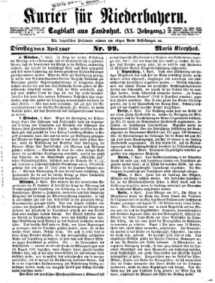 Kurier für Niederbayern Dienstag 9. April 1867