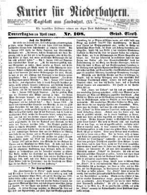 Kurier für Niederbayern Donnerstag 18. April 1867