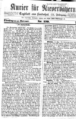 Kurier für Niederbayern Dienstag 21. Mai 1867