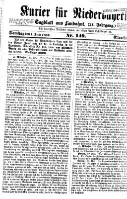 Kurier für Niederbayern Samstag 1. Juni 1867