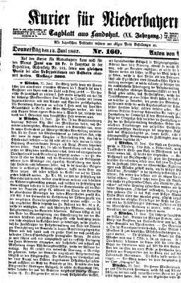 Kurier für Niederbayern Donnerstag 13. Juni 1867