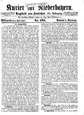 Kurier für Niederbayern Mittwoch 3. Juli 1867