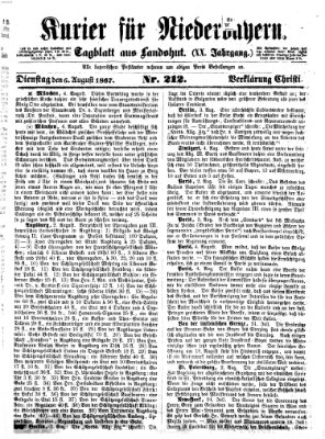 Kurier für Niederbayern Dienstag 6. August 1867