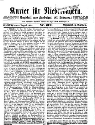 Kurier für Niederbayern Dienstag 13. August 1867