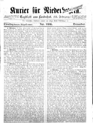 Kurier für Niederbayern Dienstag 20. August 1867