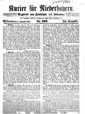 Kurier für Niederbayern Mittwoch 21. August 1867