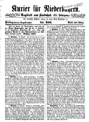 Kurier für Niederbayern Freitag 30. August 1867