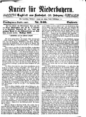 Kurier für Niederbayern Dienstag 3. September 1867