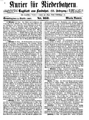 Kurier für Niederbayern Sonntag 15. September 1867