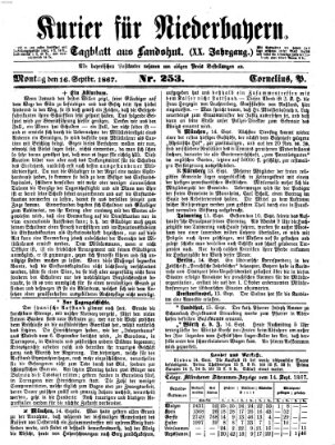 Kurier für Niederbayern Montag 16. September 1867