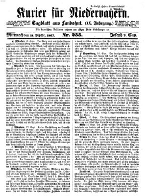 Kurier für Niederbayern Mittwoch 18. September 1867