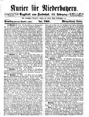 Kurier für Niederbayern Samstag 28. September 1867