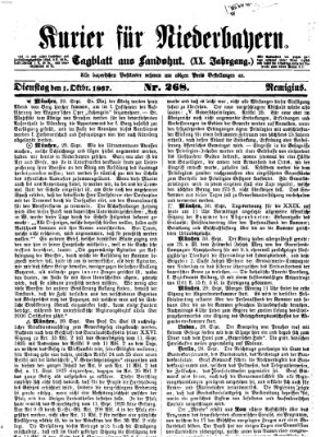 Kurier für Niederbayern Dienstag 1. Oktober 1867