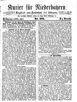 Kurier für Niederbayern Freitag 4. Oktober 1867