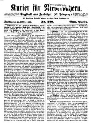 Kurier für Niederbayern Freitag 11. Oktober 1867