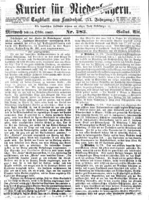 Kurier für Niederbayern Mittwoch 16. Oktober 1867