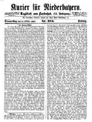 Kurier für Niederbayern Donnerstag 17. Oktober 1867