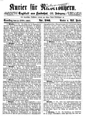 Kurier für Niederbayern Samstag 19. Oktober 1867