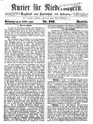 Kurier für Niederbayern Sonntag 20. Oktober 1867