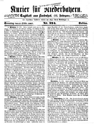 Kurier für Niederbayern Sonntag 27. Oktober 1867