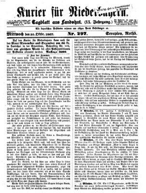 Kurier für Niederbayern Mittwoch 30. Oktober 1867