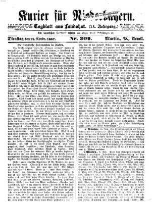 Kurier für Niederbayern Dienstag 12. November 1867