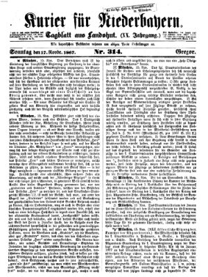 Kurier für Niederbayern Sonntag 17. November 1867