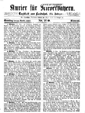 Kurier für Niederbayern Samstag 23. November 1867